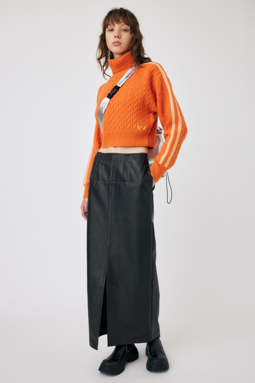 MOUSSY | LINE SLEEVE CABLE KNIT トップス (ニット ) |SHEL