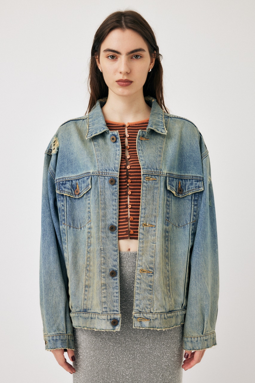 MOUSSY | OVERSIZED DAMAGE DENIM ジャケット (デニムジャケット