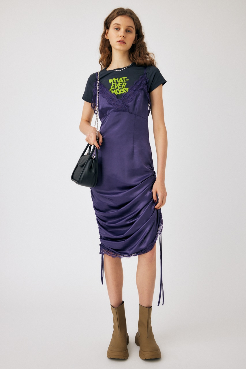 MOUSSY | LACE SATIN SLIP ドレス (ワンピース(ロング） ) |SHEL'TTER 