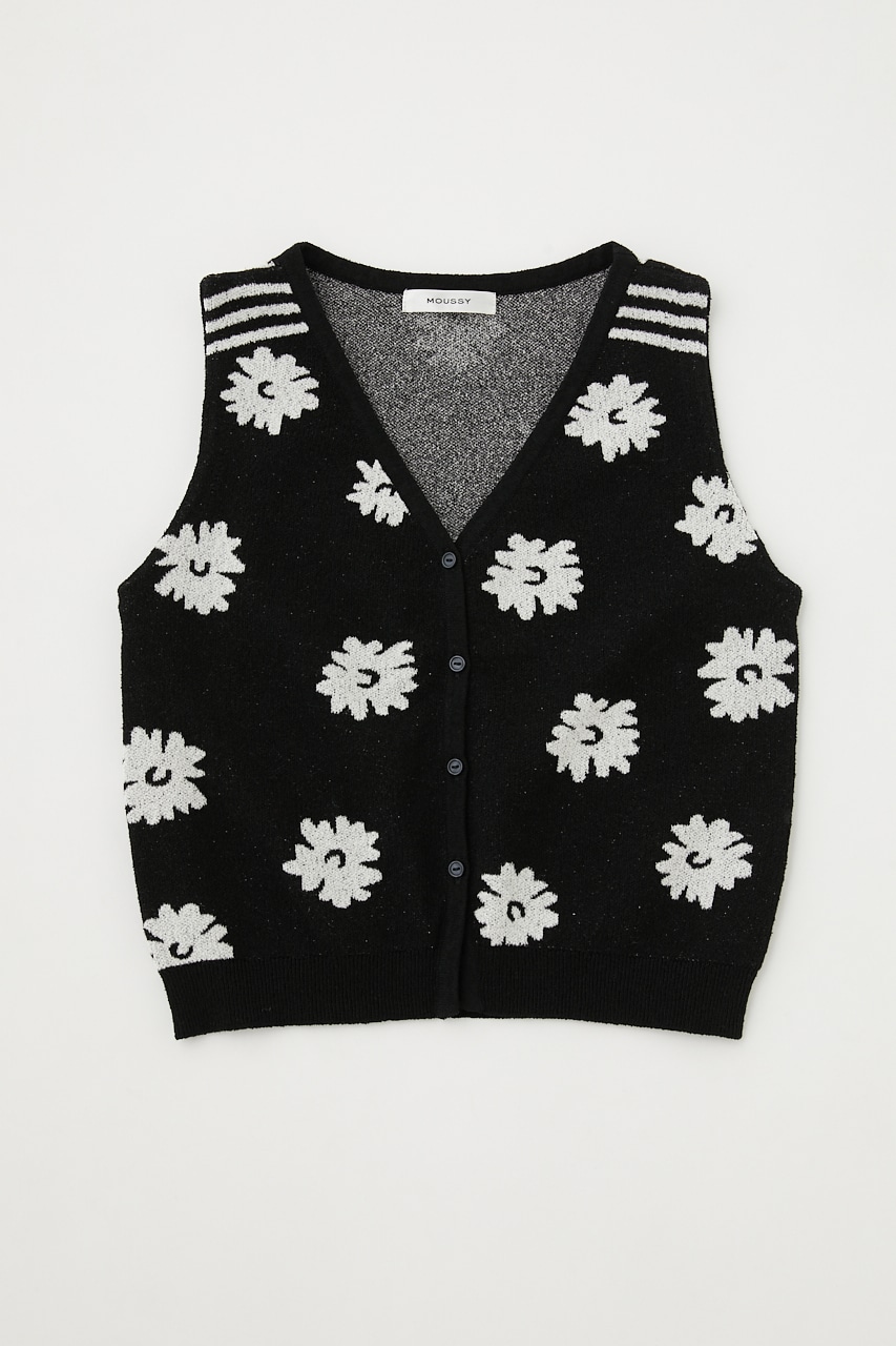 本社STAFFのDAISY JACQUARD KNIT ベスト