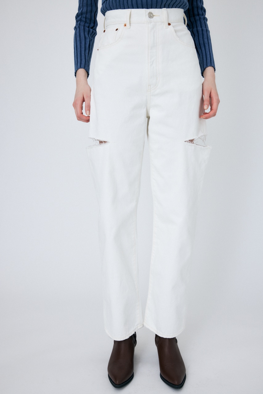 MOUSSY | THIGH SLIT WHT LOOSE STRAIGHT (ワイド ) |SHEL'TTER WEBSTORE