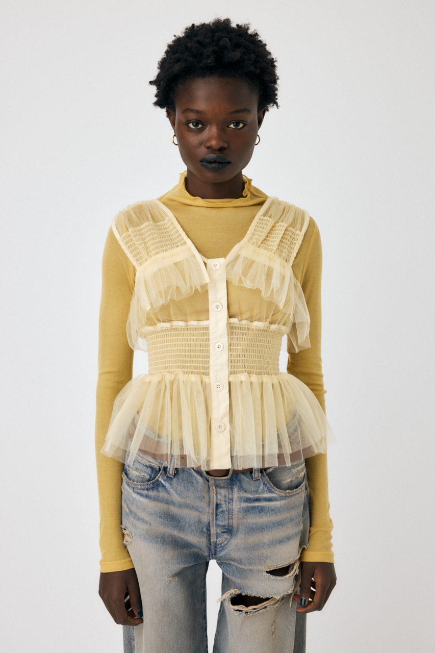 MOUSSY | GATHER TULLE ベスト (その他トップス ) |SHEL