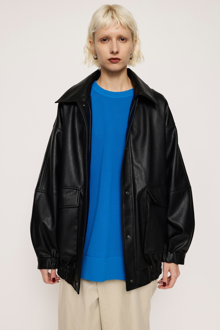 SLY FAUX LEATHER OVERSIZE ブルゾン　レザー　アウター