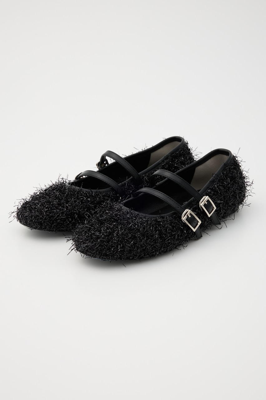 【M・23.5-24.0】SHAGGY BALLET SHOES BLK M