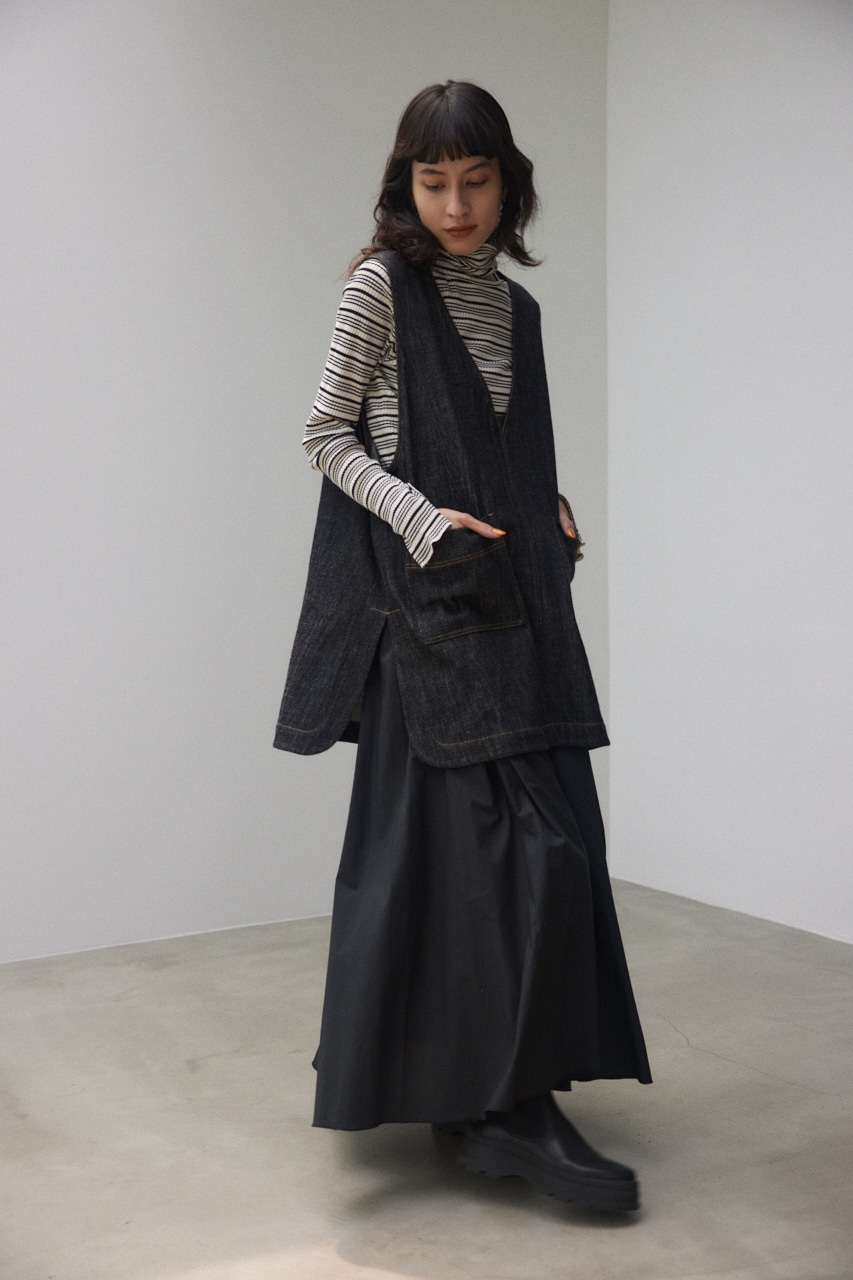 MOUSSY WAIST FIT DENIM ベスト MOUSSY WAIST FIT デニムベスト BLU