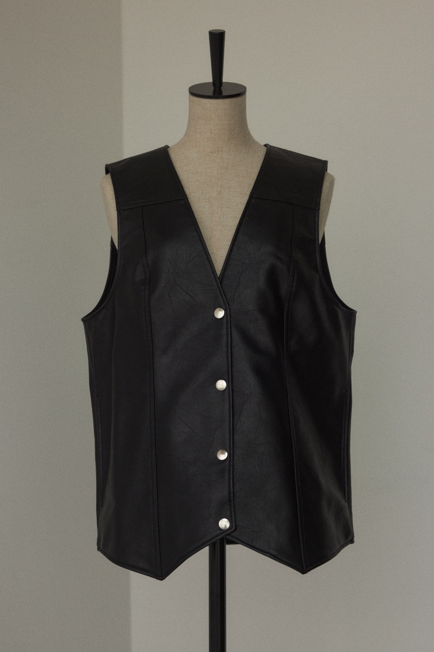 BLACK BY MOUSSY  / front ribbon vest