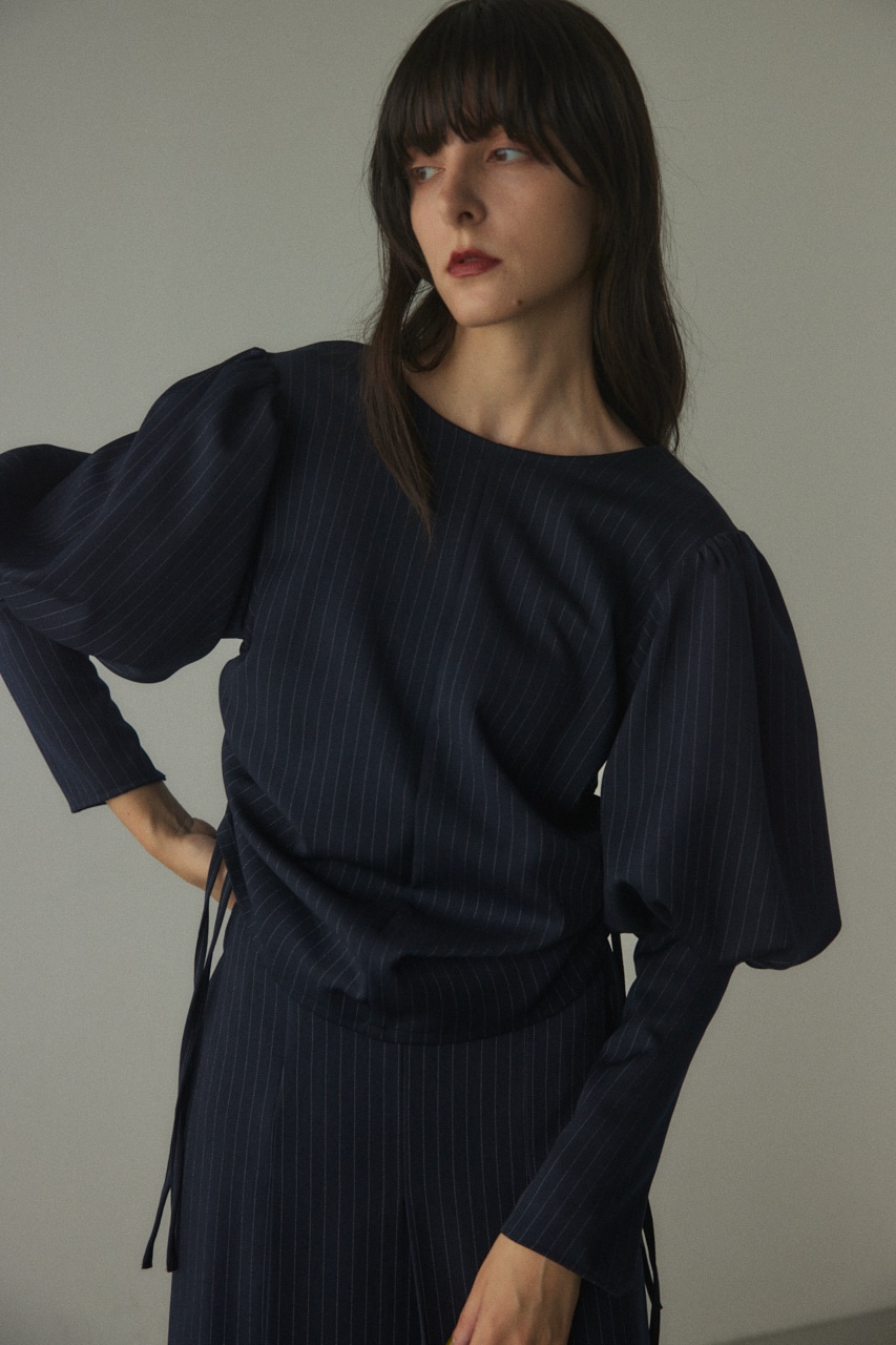 2way volume sleeve tops 柄NVY 2