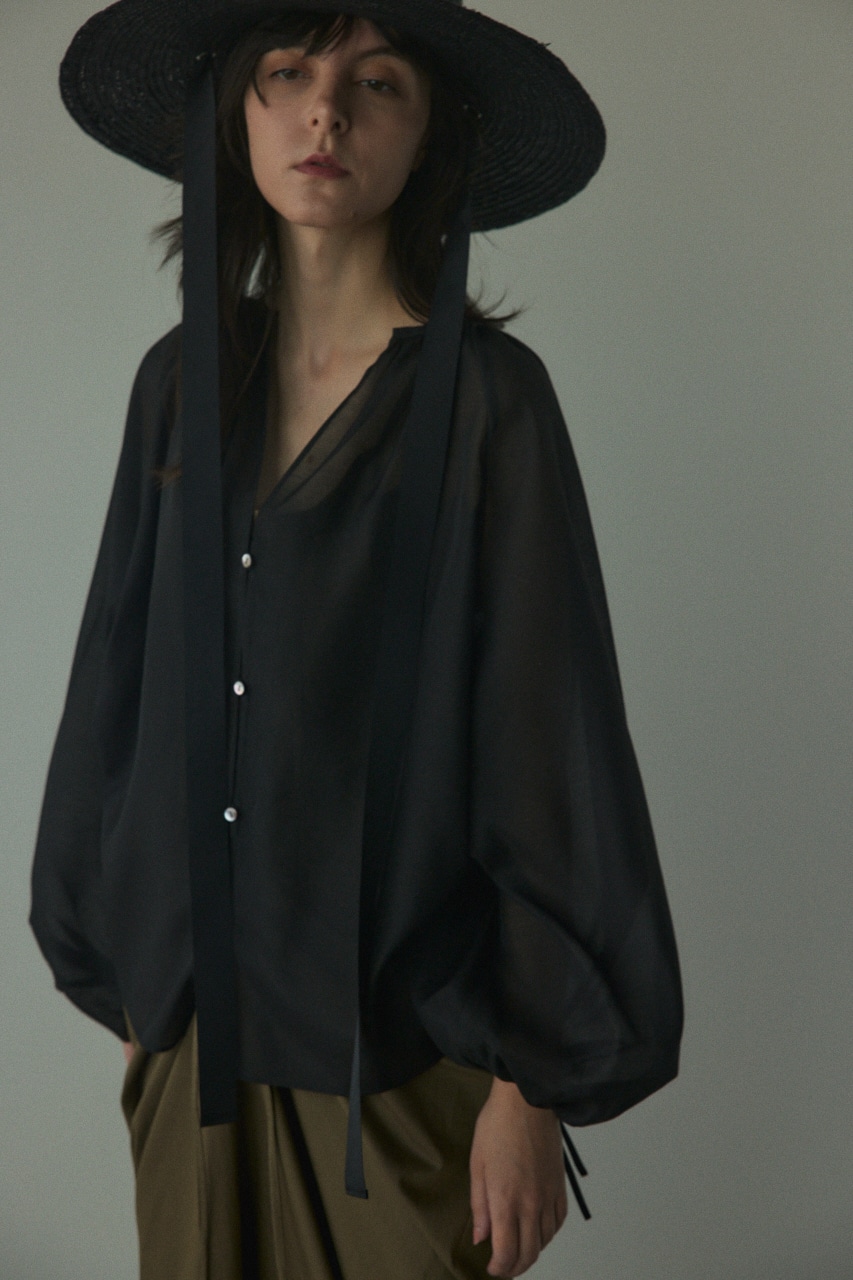 2way balloon blouse BLK FREE