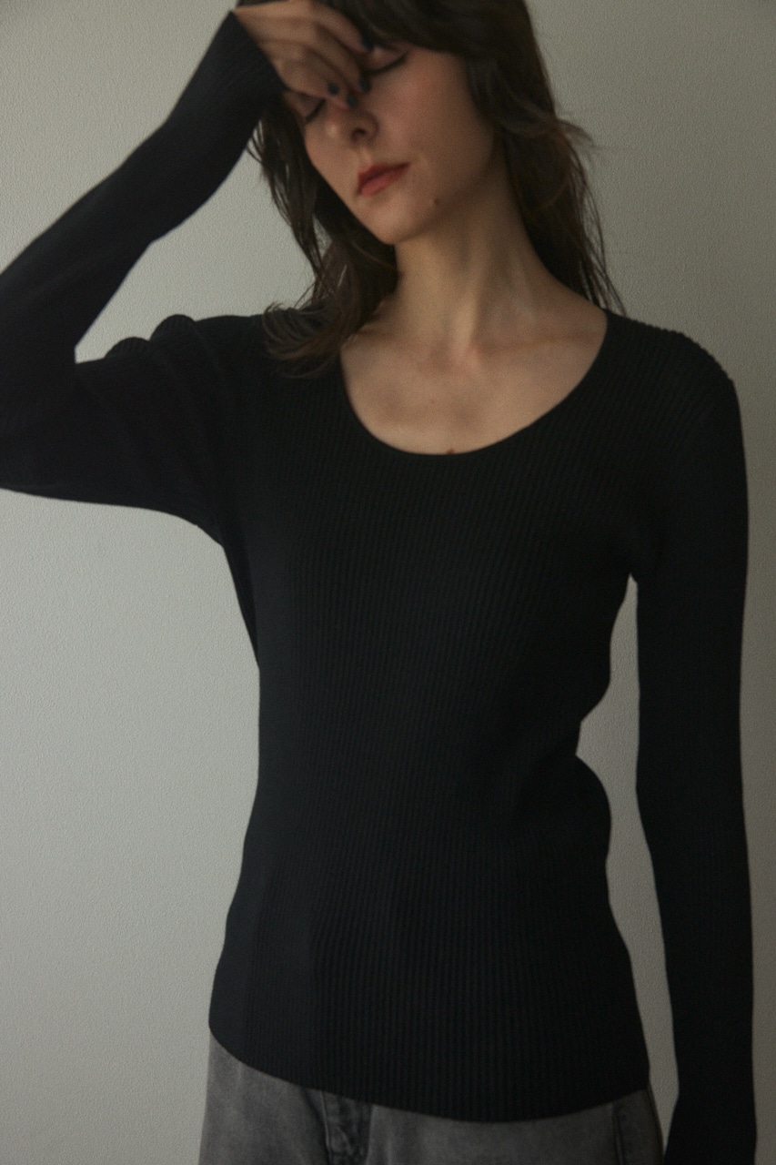 washable round neck tops BLK FREE