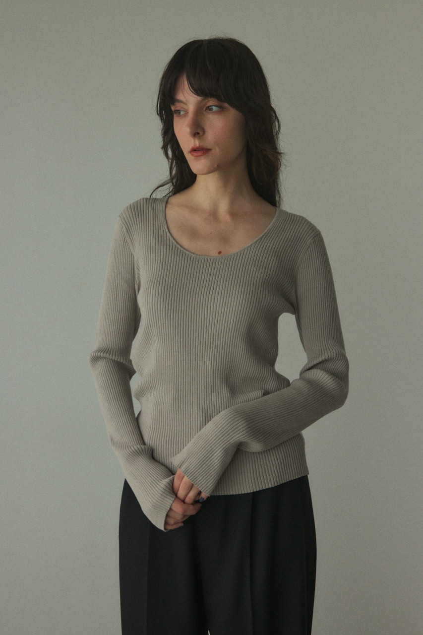 washable round neck tops L/GRY FREE