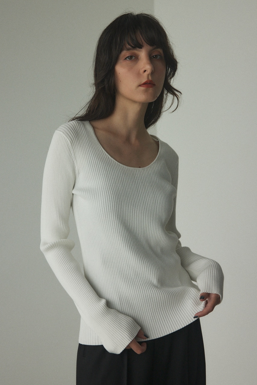 washable round neck tops O/WHT FREE