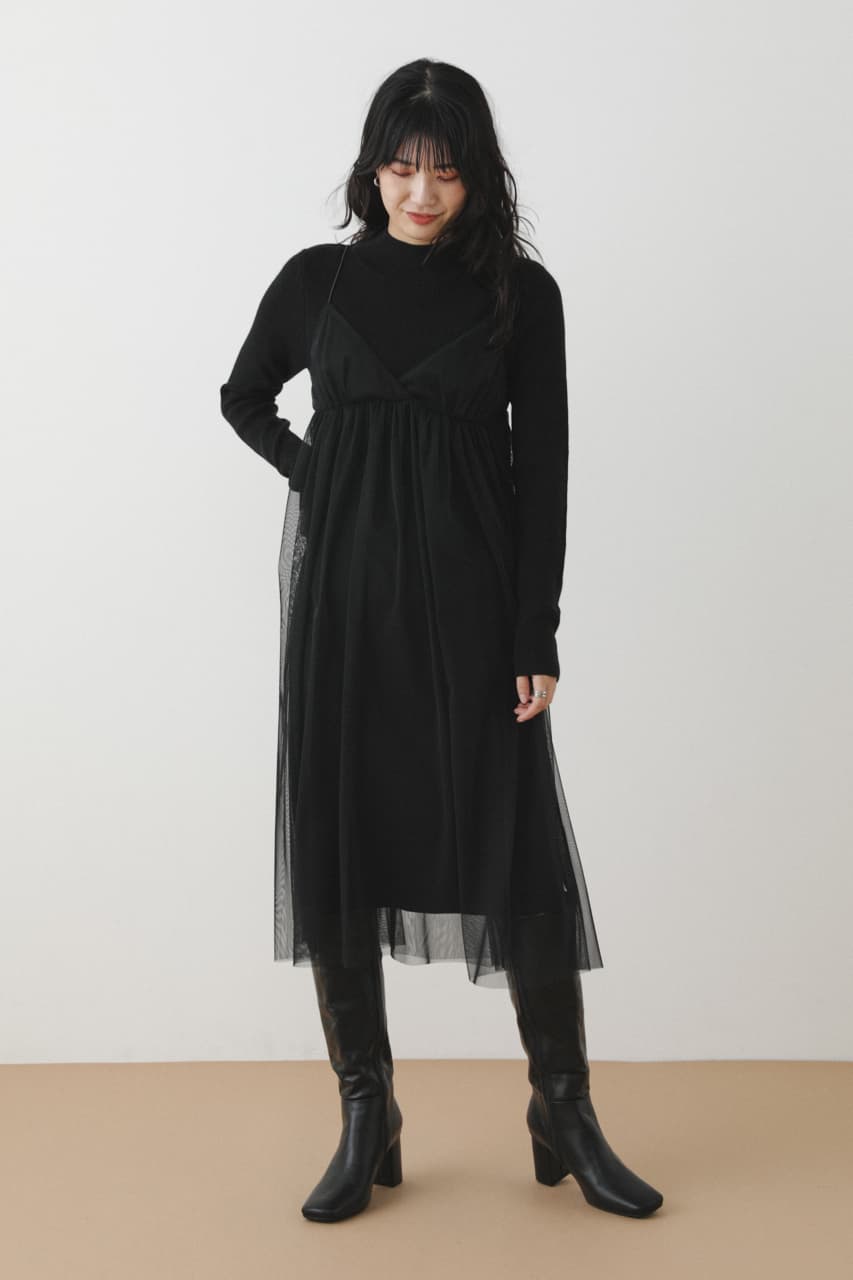 Shel Tter レイヤードチュールワンピース F Blk ワンピース ミニ ミディアム バロックジャパンリミテッド 公式通販サイト Shel Tter Web Store シェルターウェブストア