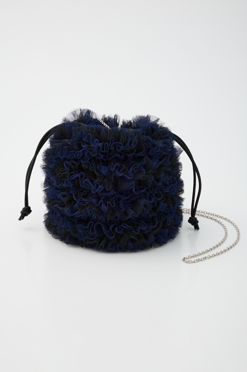 【SHEL'TTER SELECT】配色チュール2WAYドロストショルダーバッグ NVY FREE