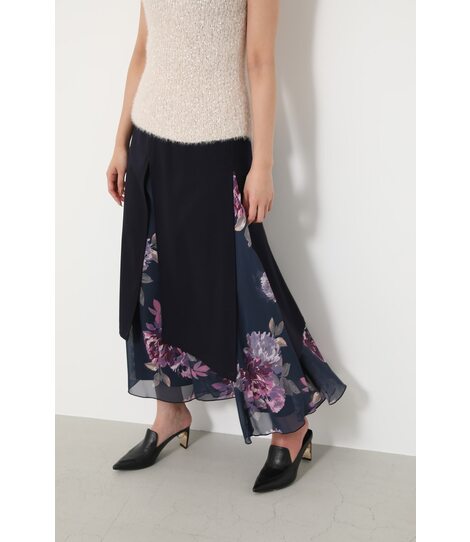 rienda | Slit Layer Flower J/W 2WAY SK (スカート(ミディアム  