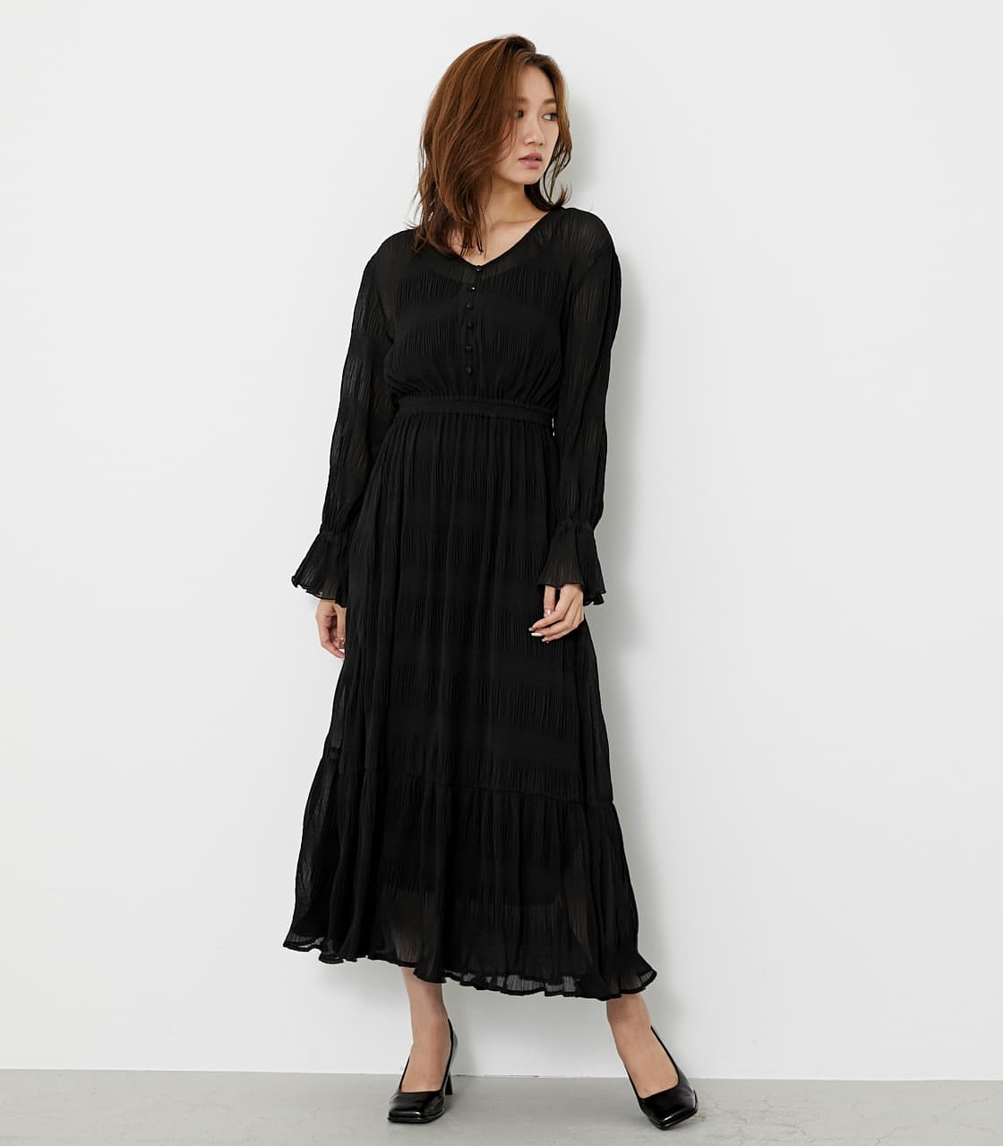 rienda | ウエストシャーリングOP (ワンピース(ミニ・ミディアム  