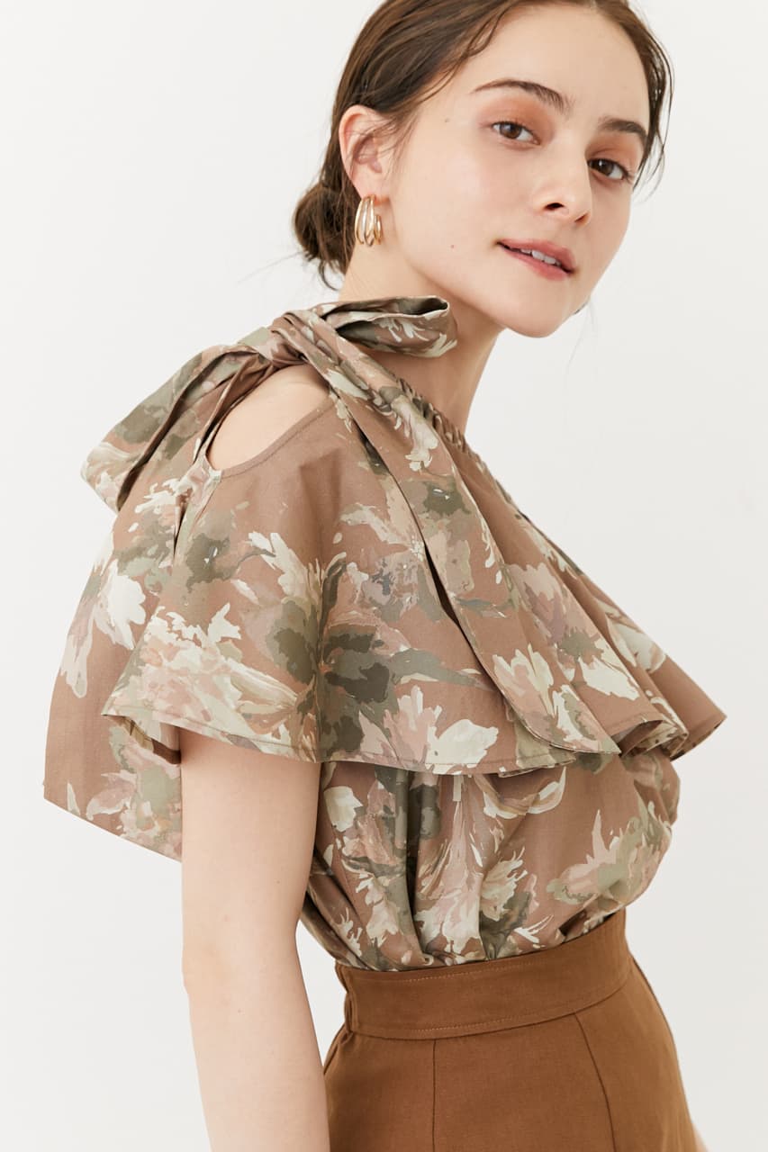 ワンショルダーフリルブラウス F L Brn シャツ ブラウス バロックジャパンリミテッド 公式通販サイト Shel Tter Web Store シェルターウェブストア