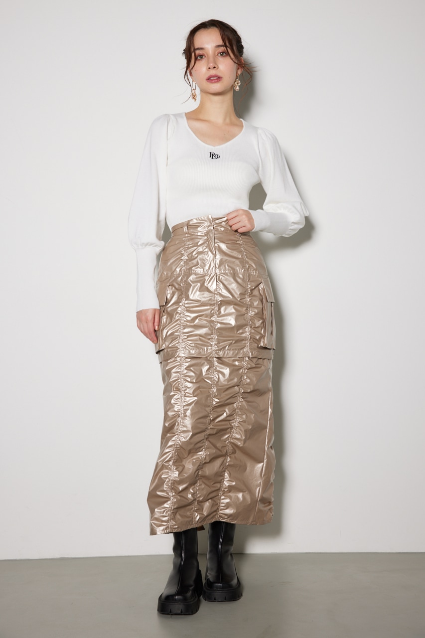 レイヤードカーゴジャストウエストスカート BRZ S