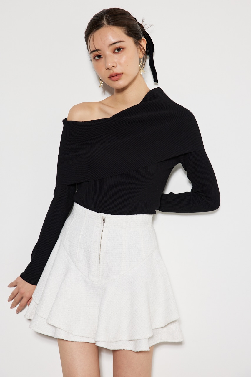 トップス MIDWEST EXCLUSIVE BANDAGE KNIT LAGUA GEM | RIB SLEEVE 2PIECE トップス (ニット ) |SHEL'TTER