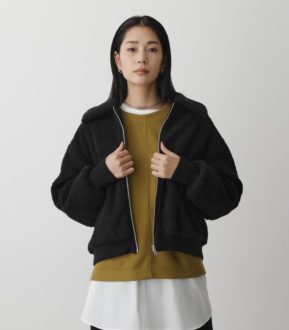 超美品の超美品のBLACK By Moussy リバーシブルボアジャケット