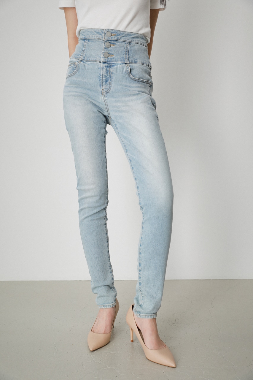 AZUL BY MOUSSY | HI-WAIST BUTTON DENIM SKINNY2 (スキニー ) |SHEL 