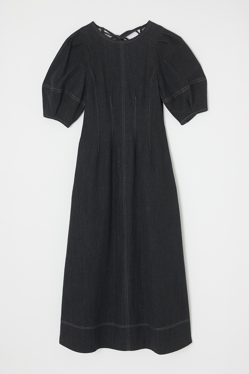 【PLUS】BACK OPEN FLARE LONG ONEPIECE