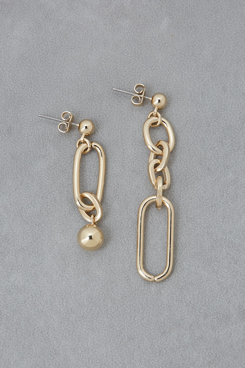 在庫切れ✨アシンメトリー チェーン ピアス✨グラデーション チタン 