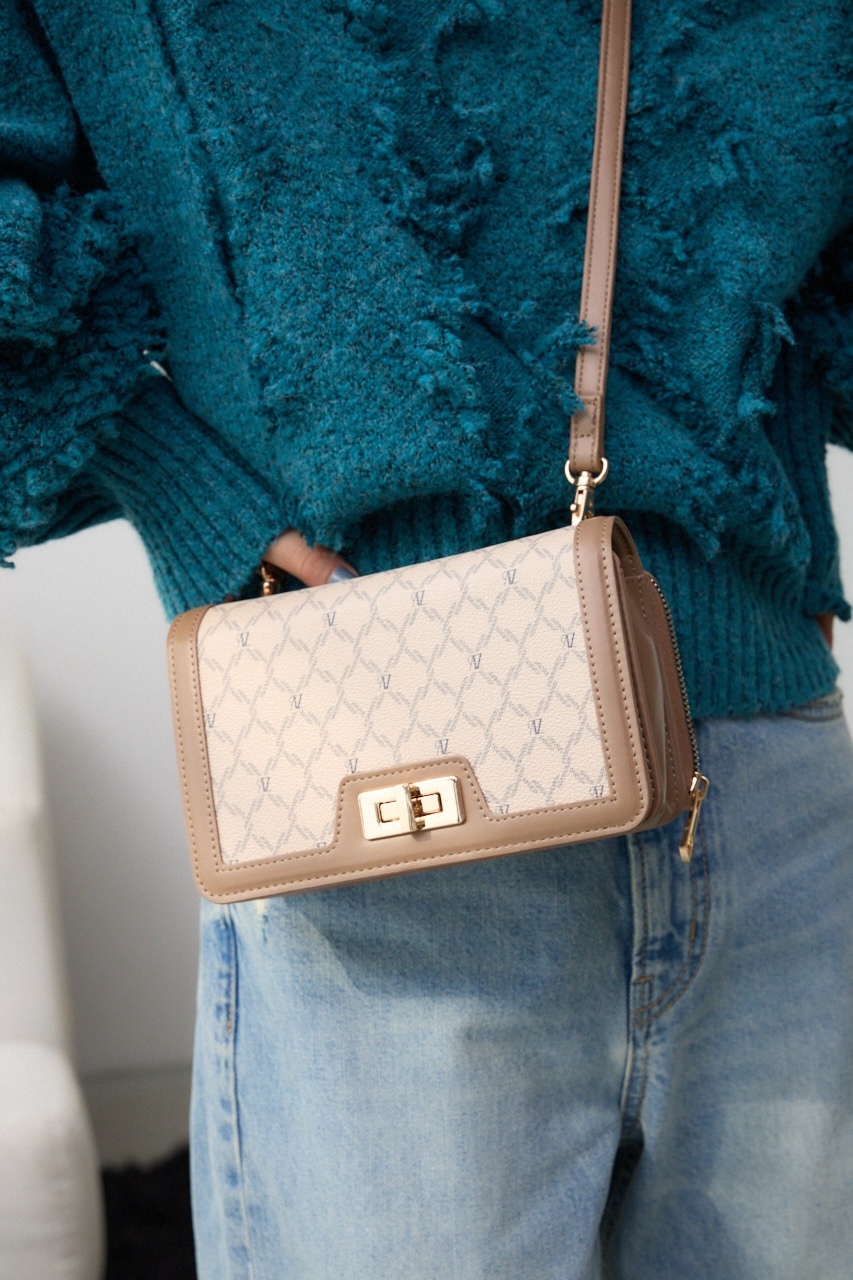 モノグラムパターンウォレットバッグ 柄BEG FREE