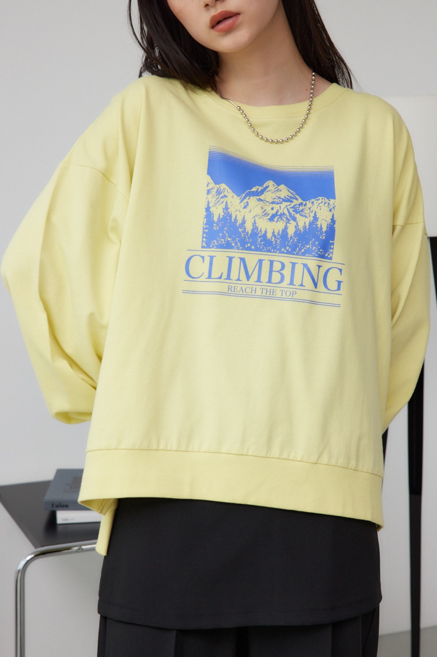 プリントウラケプルオーバー YEL FREE