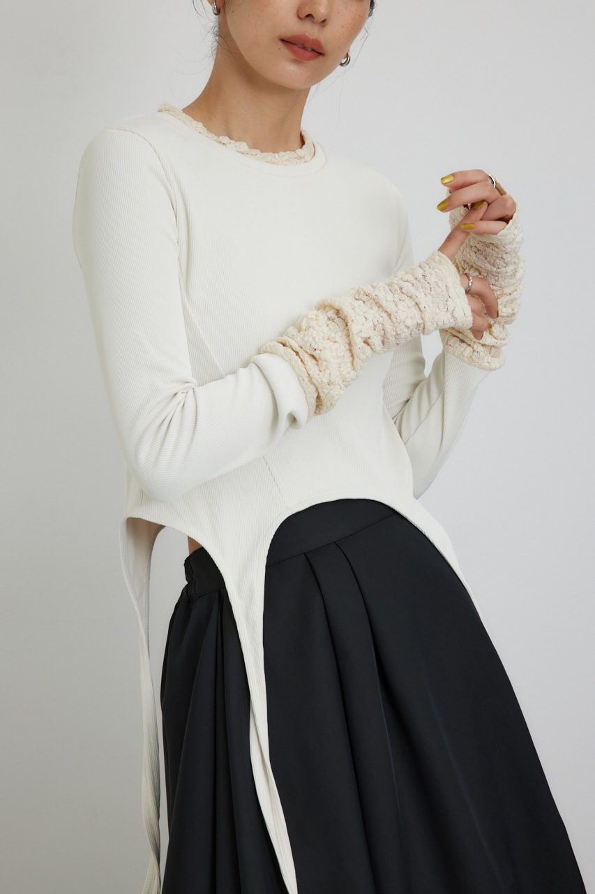 【PLUS】レースドッキングストラップトップス IVOY FREE