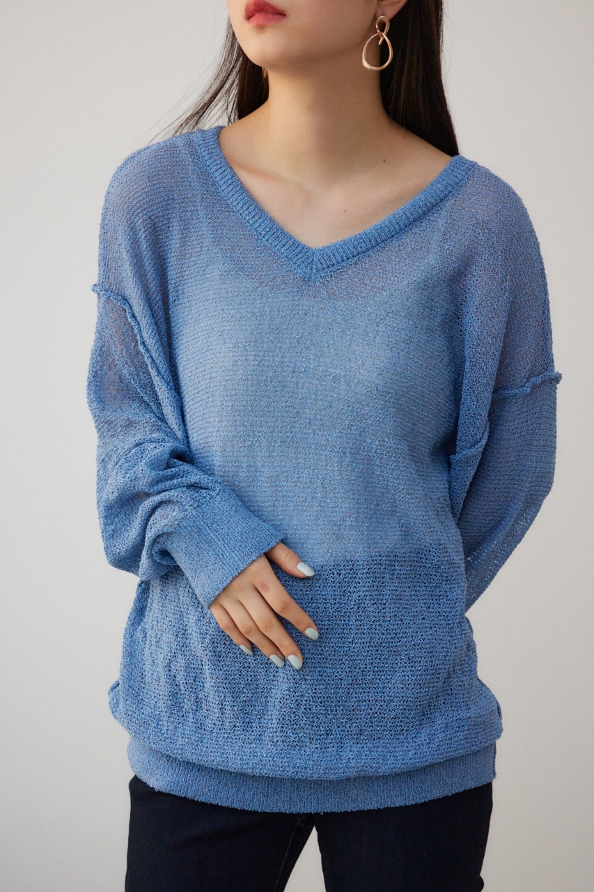 シアーグリッタールーズニット BLU FREE