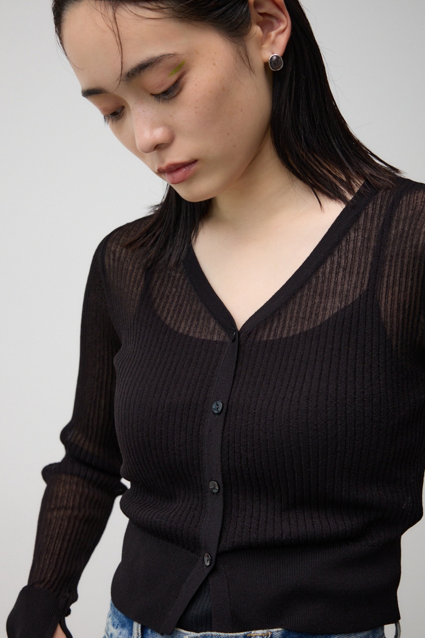 AZUL BY MOUSSY | シアーリブショートカーデ (カーディガン