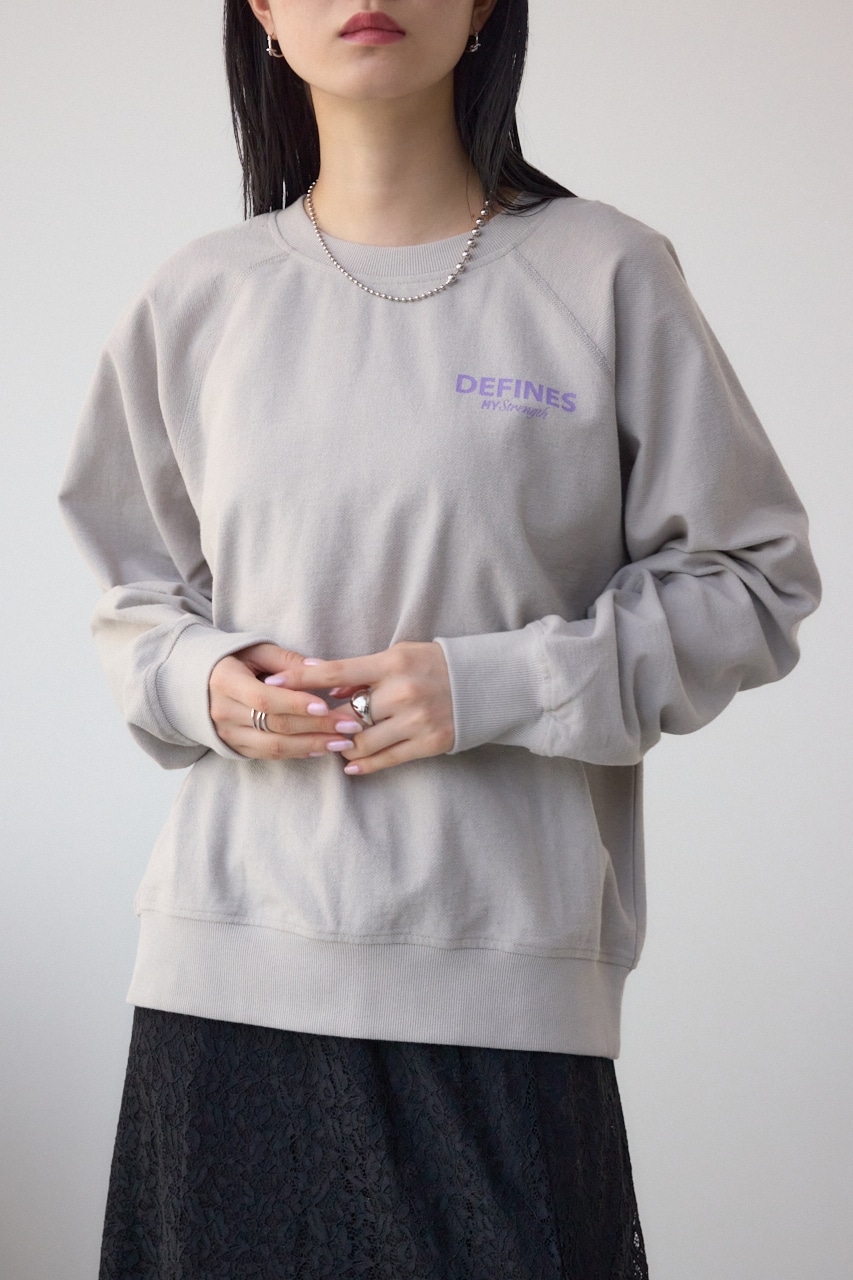 ミニウラケプリントトップス L/GRY FREE