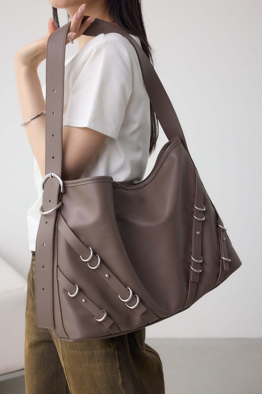 ナローベルトデザイントートバッグ BRN FREE