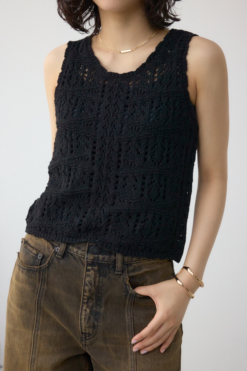 AZUL BY MOUSSY | クロシェニットタンク (タンクトップ ) |SHEL'TTER