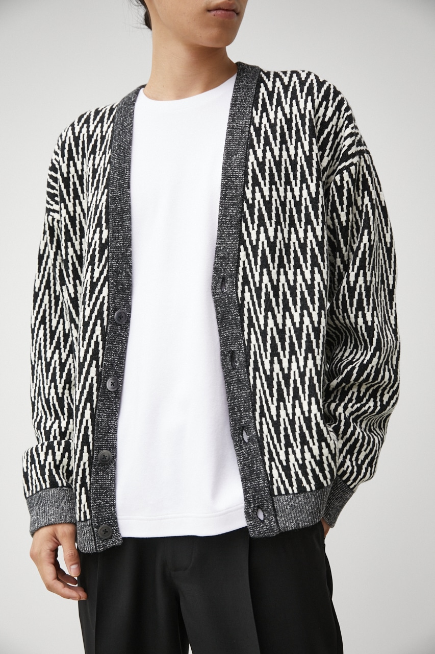 RETRO PATTERN CARDIGAN｜M｜柄BLK｜カーデ 