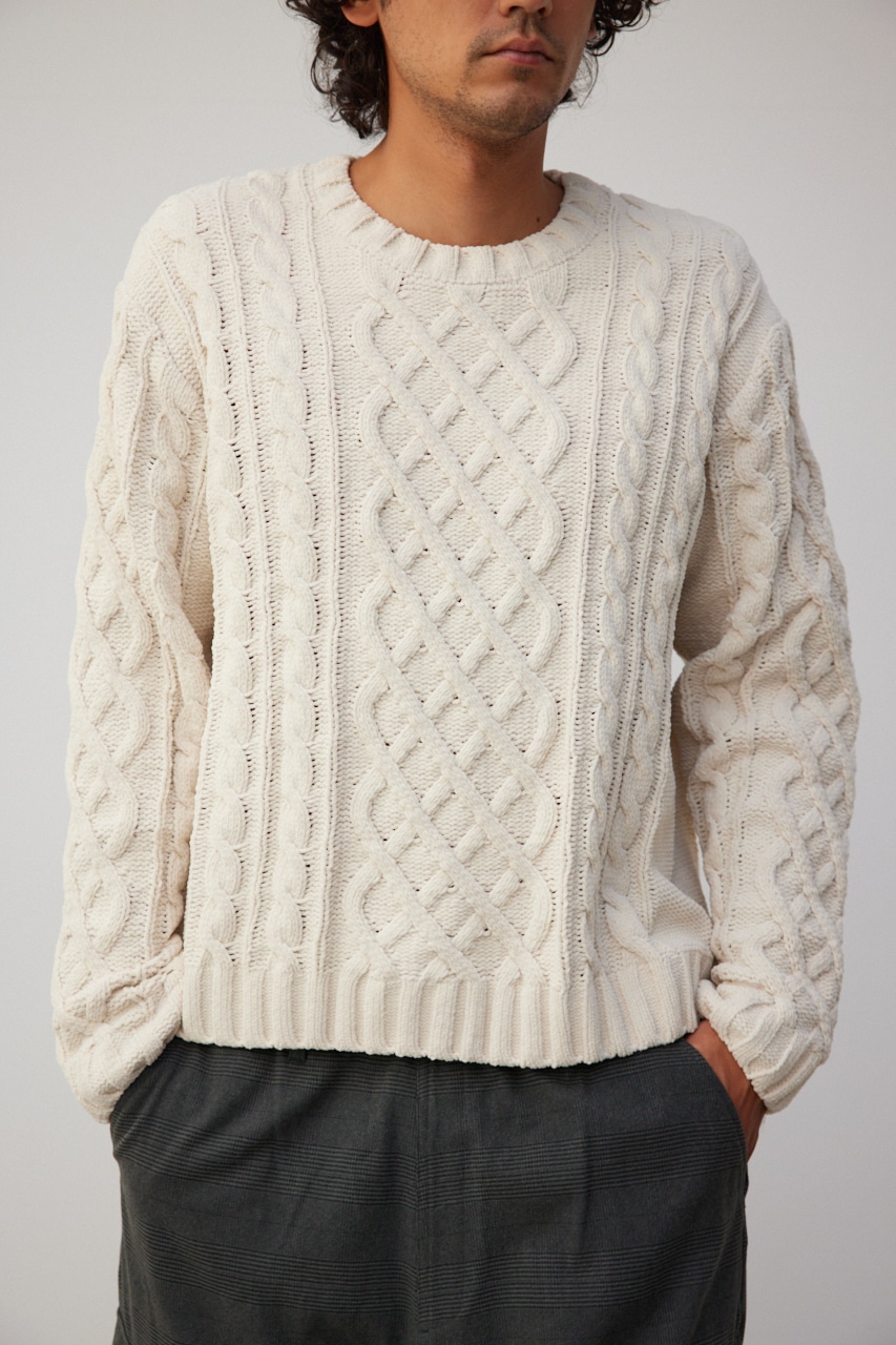 AZUL BY MOUSSY | シェニールケーブルニット (ニット ) |SHEL