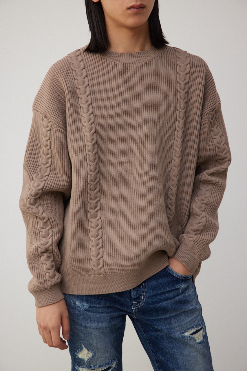 moussyケーブルニット