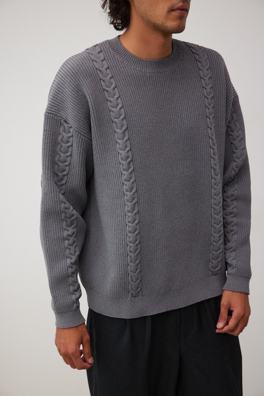 moussyケーブルニット