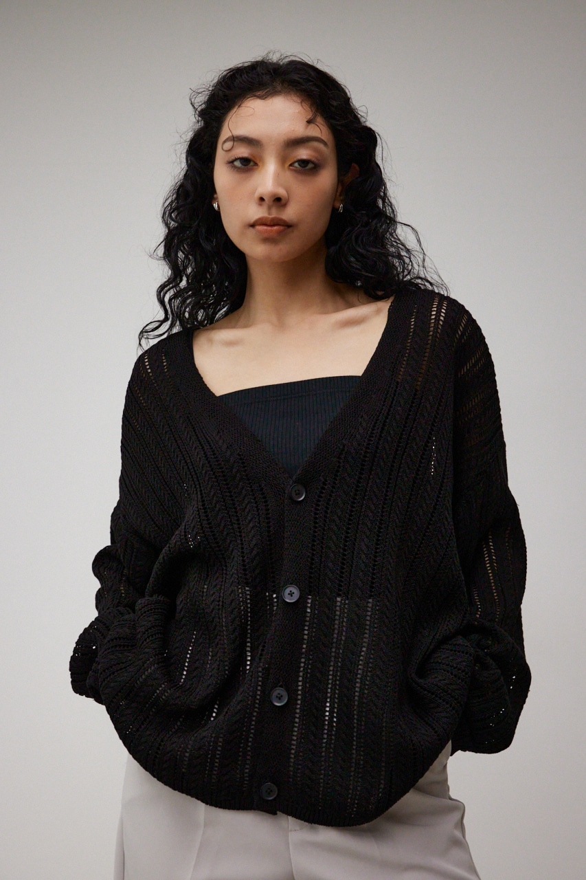 OPENWORK KNIT CARDIGAN