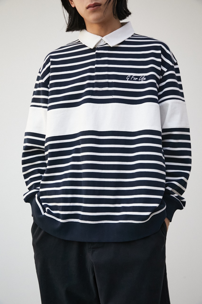 AZUL BY MOUSSY | BIG BORDER RUGGER SHIRT (Tシャツ・カットソー(長袖