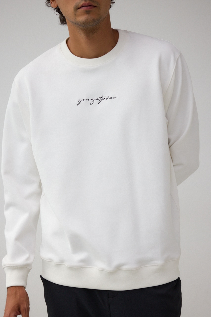 フェイクスウェード刺繍ロゴトップス WHT FREE