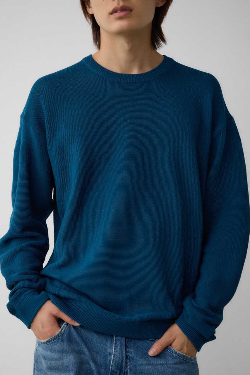 ベーシックガーターニット NVY L