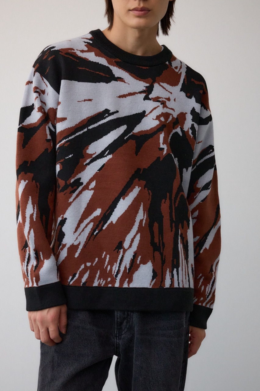 アグリゲーションジャガードニット 柄BRN M