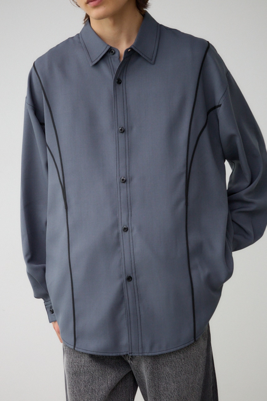 アウトステッチオーバーシャツ GRY FREE