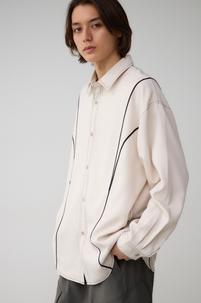 アウトステッチオーバーシャツ O/WHT FREE