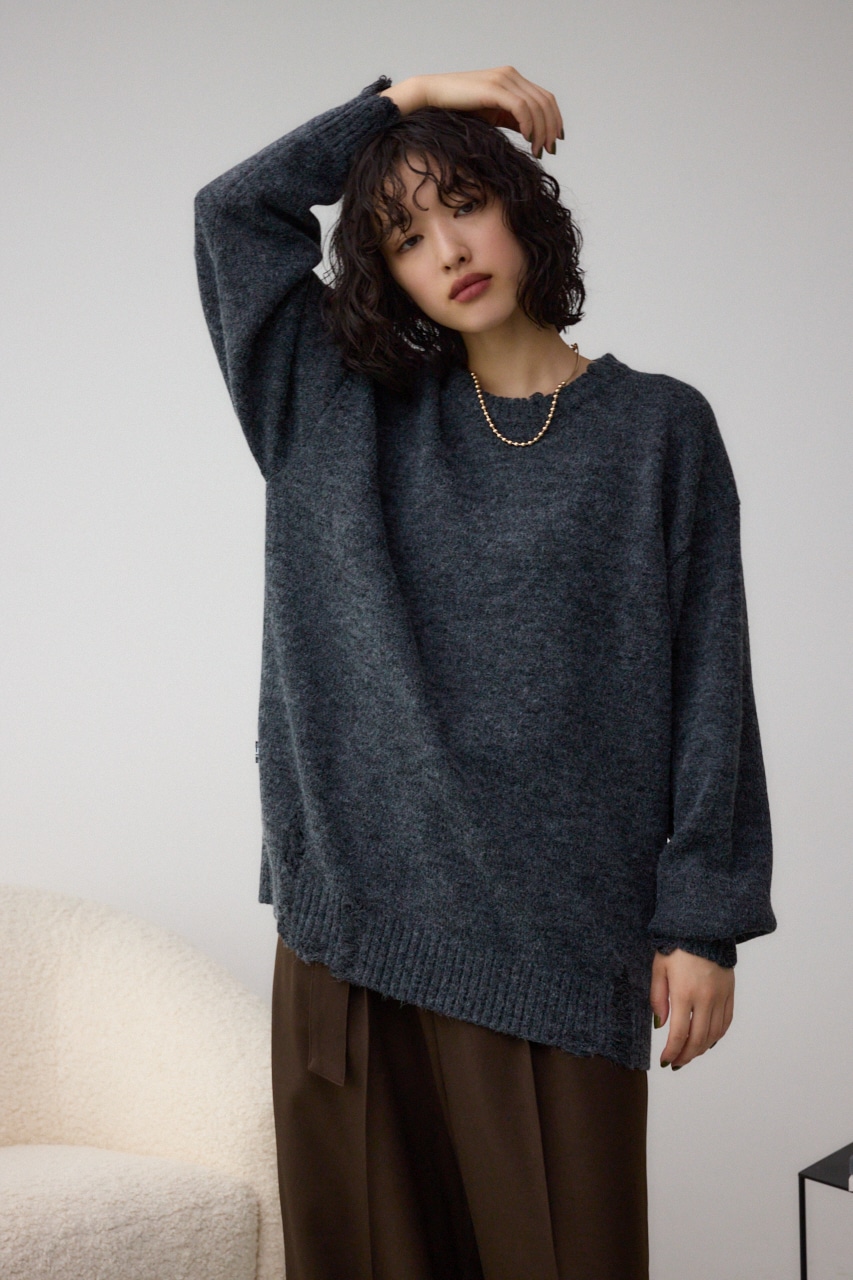 AZUL BY MOUSSY | リバーシブルダメージニット (ニット ) |SHEL'TTER