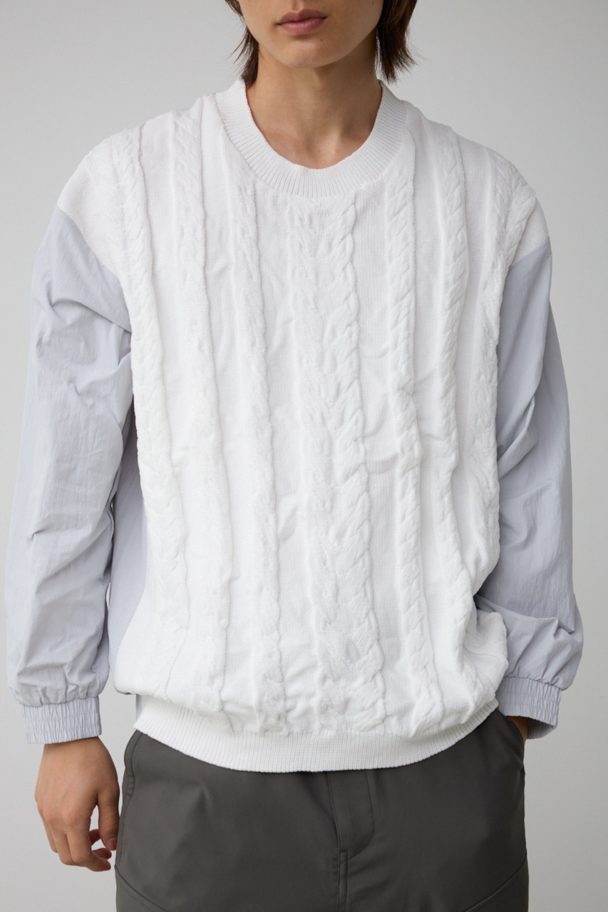 スウィッチングコンビネーションニット L/GRY FREE