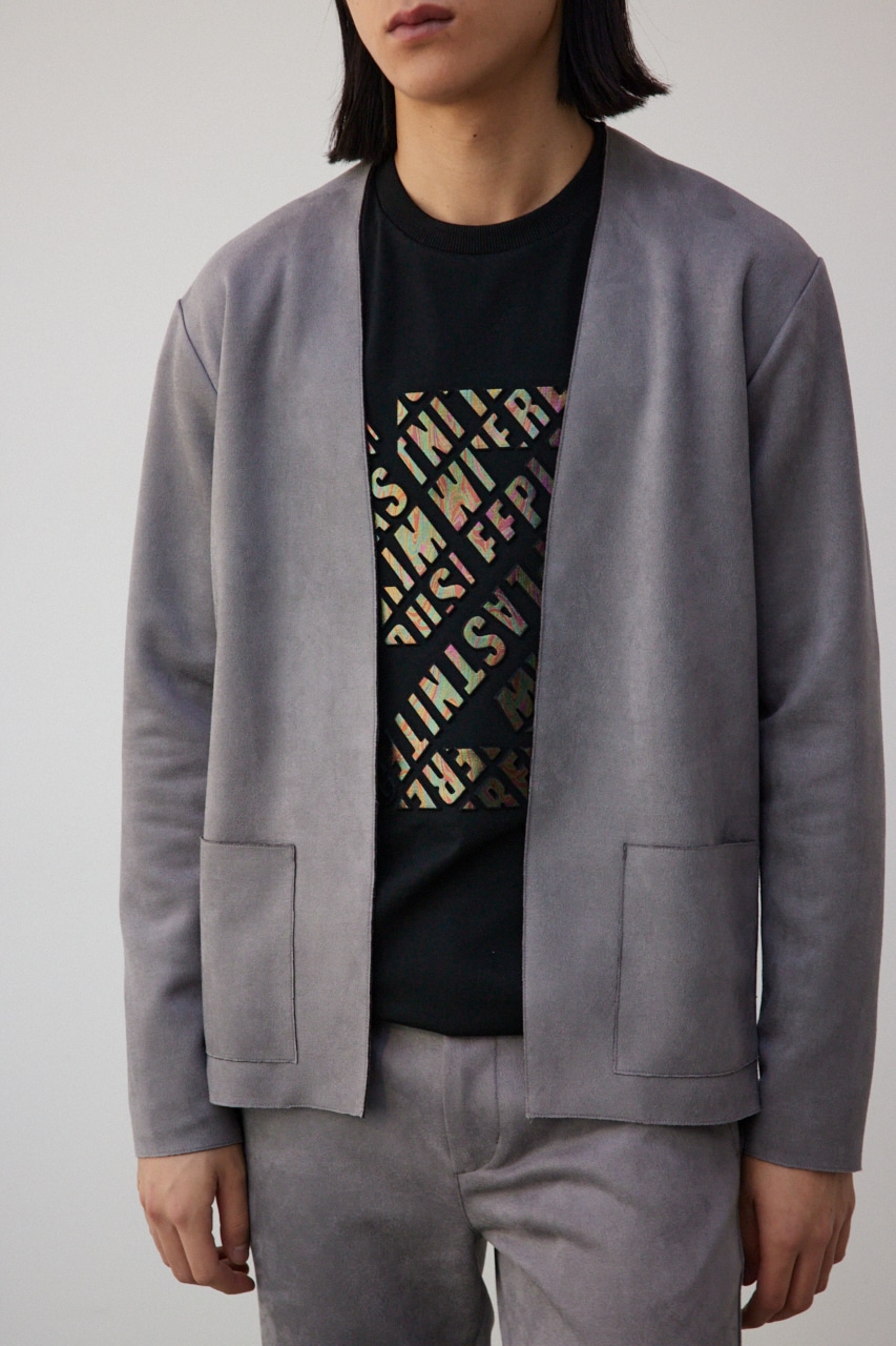 プリマベーラフェイクスウェードトッパー GRY M