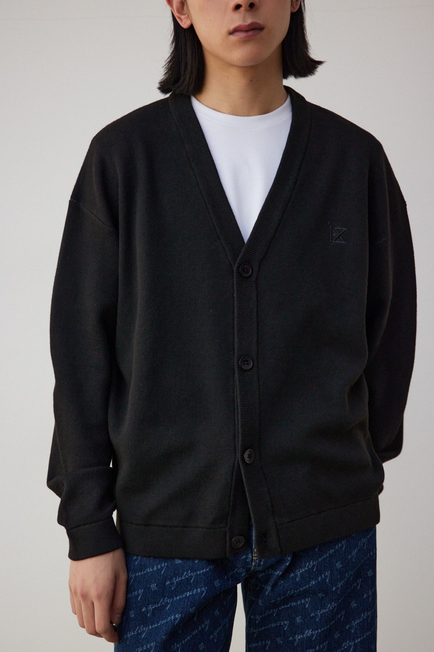 バックロゴジャガードカーディガン BLK M