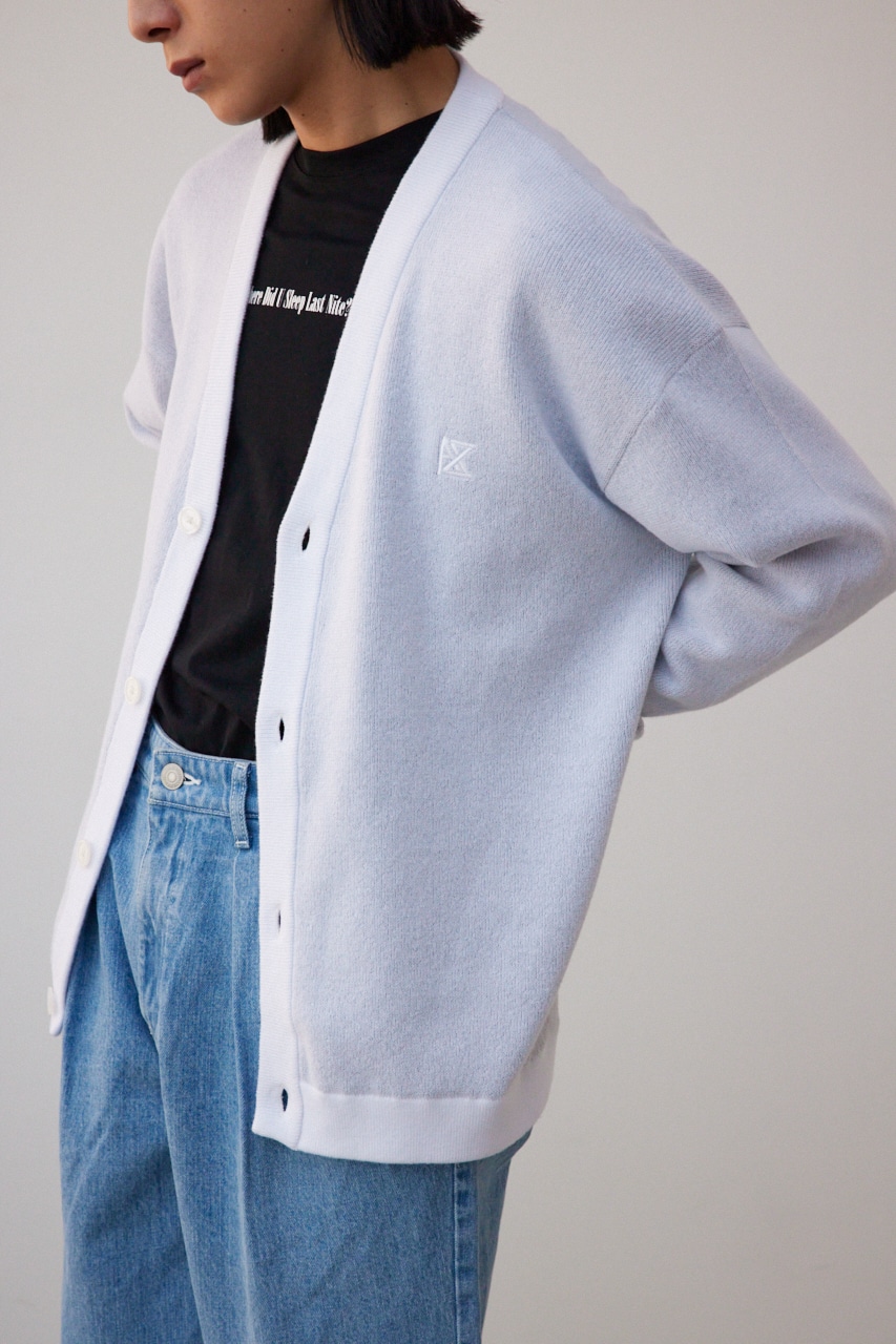 バックロゴジャガードカーディガン WHT L